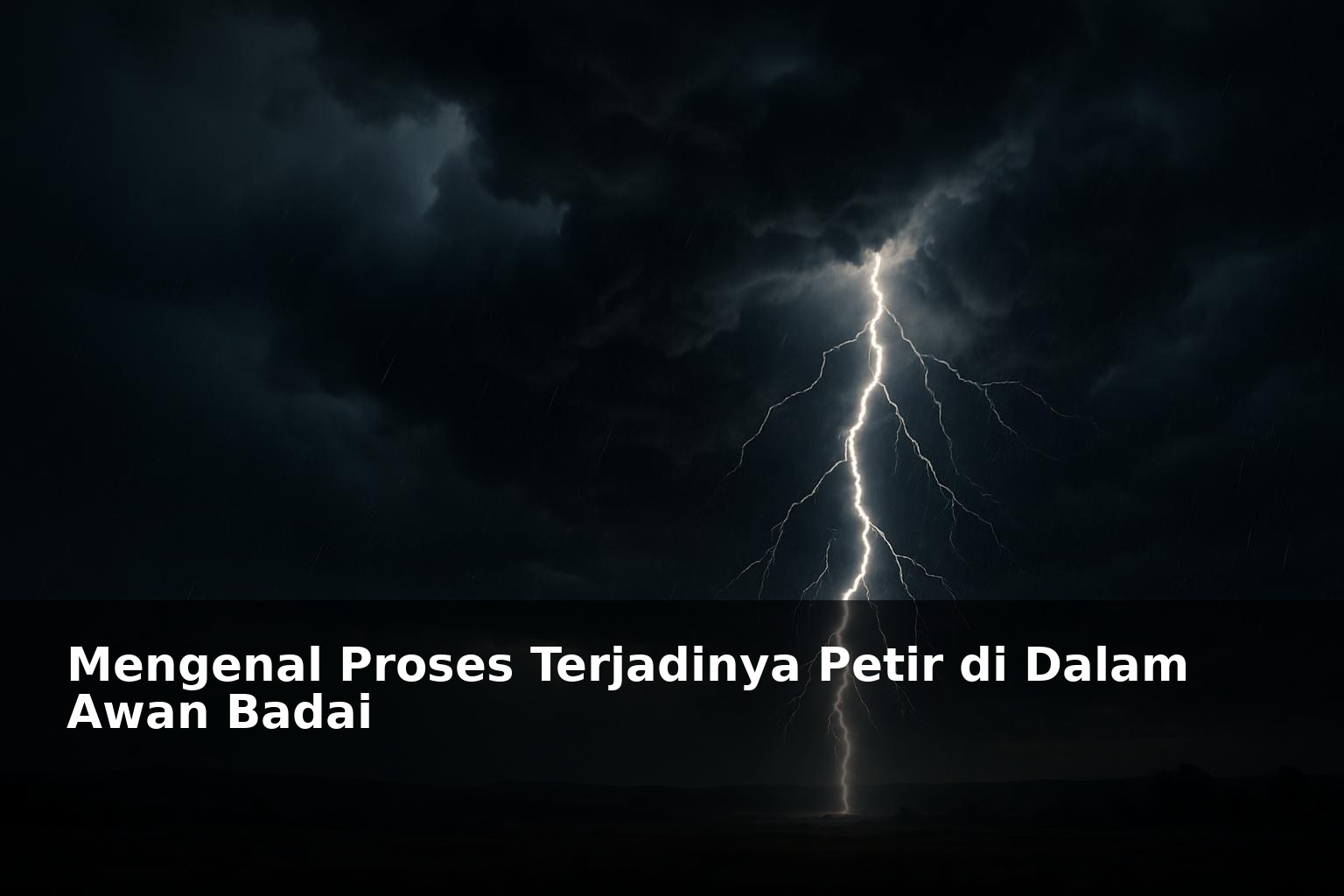 Petir menyambar di antara awan badai gelap