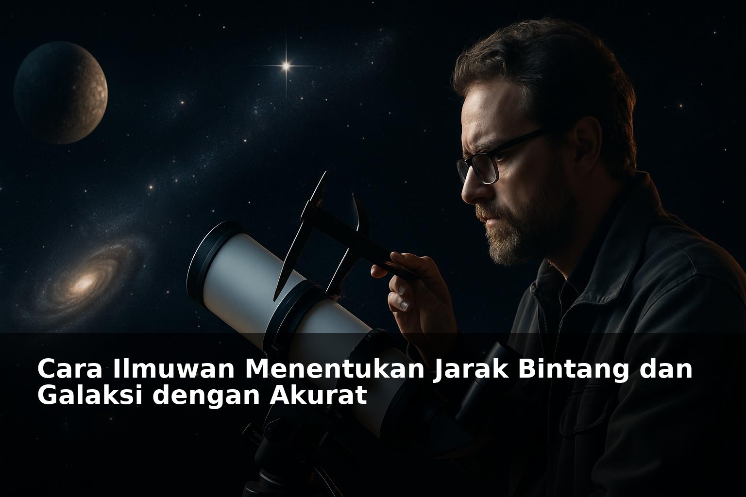 Ilustrasi pengukuran jarak bintang dan galaksi dengan metode ilmiah