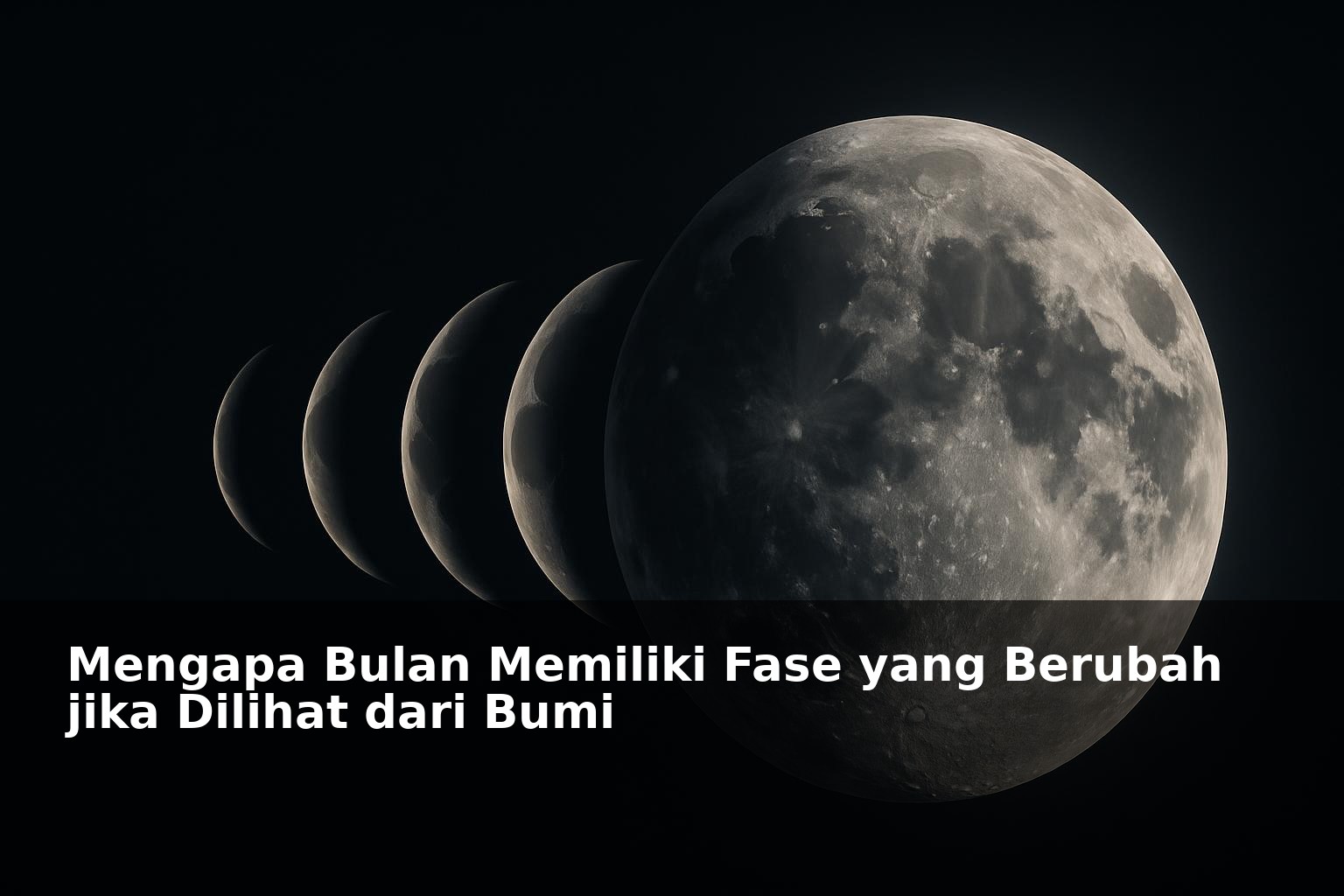 Fase bulan yang berubah terlihat dari Bumi dengan latar langit malam