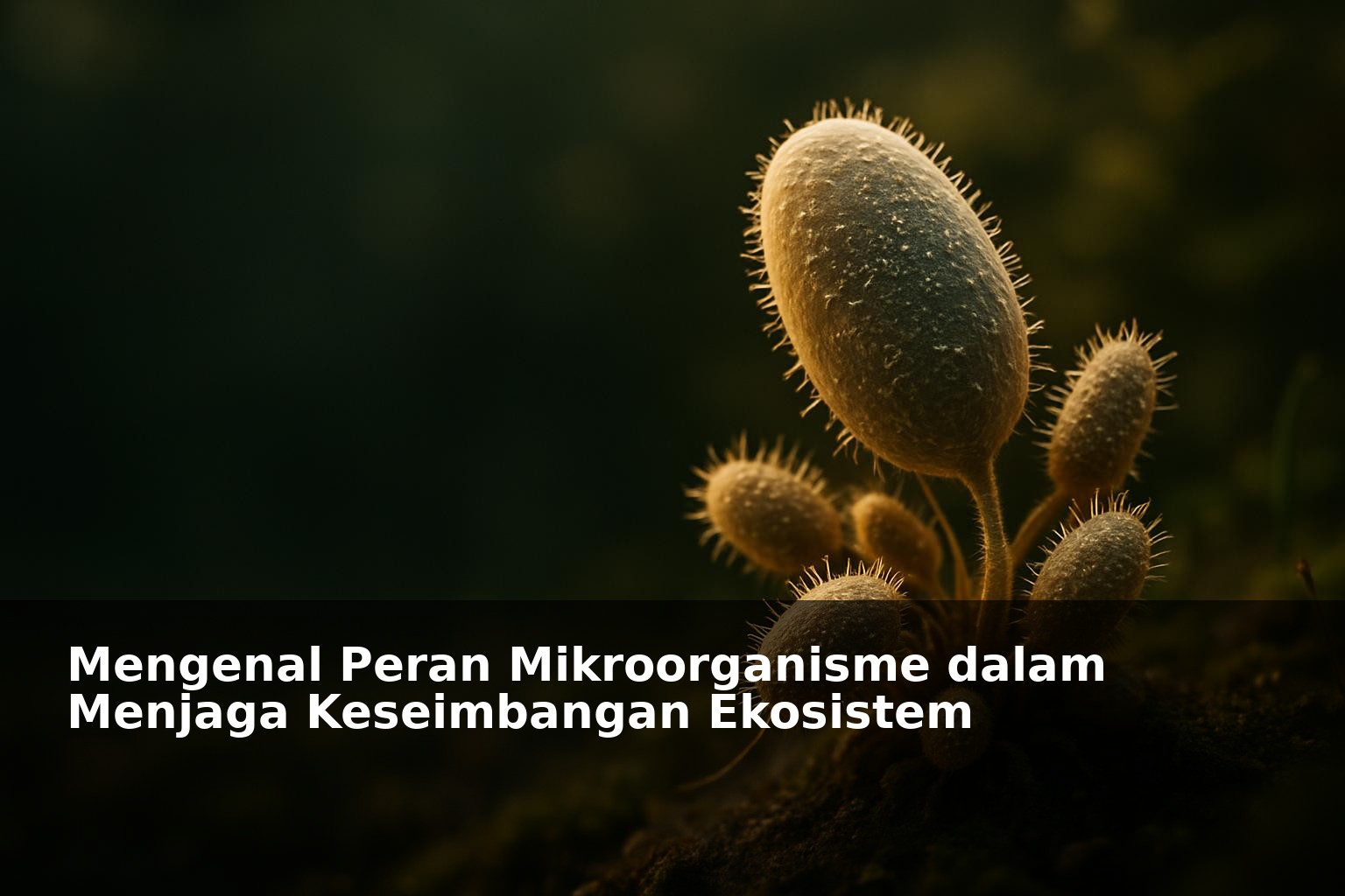 Ilustrasi mikroorganisme dalam ekosistem alam